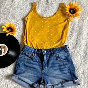 Yellow Polk-a-Dotted T-Shirt